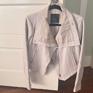 Veda gray leather jacket large